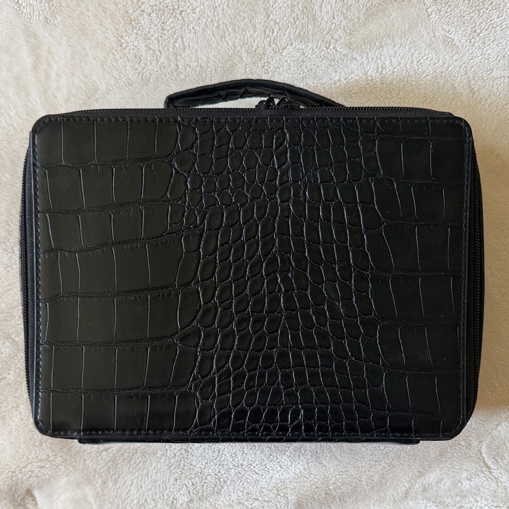 BEIS Black Croc-Embossed Travel Organizer